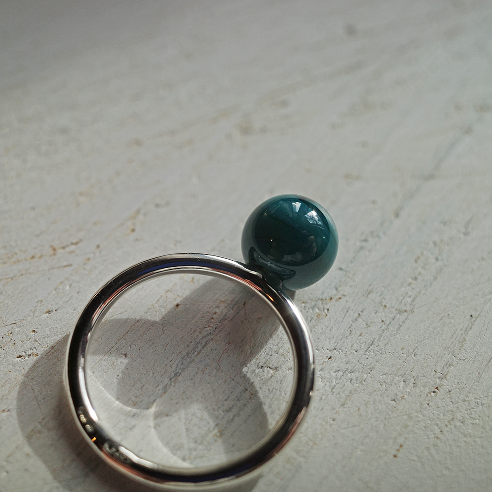 Anello Solitario Verde Petrolio - immagine 7