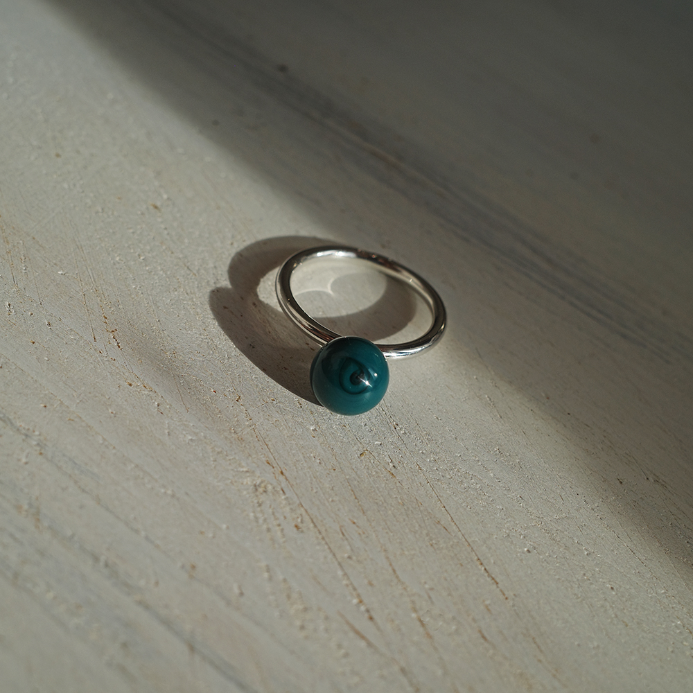 Anello Solitario Verde Petrolio - immagine 6