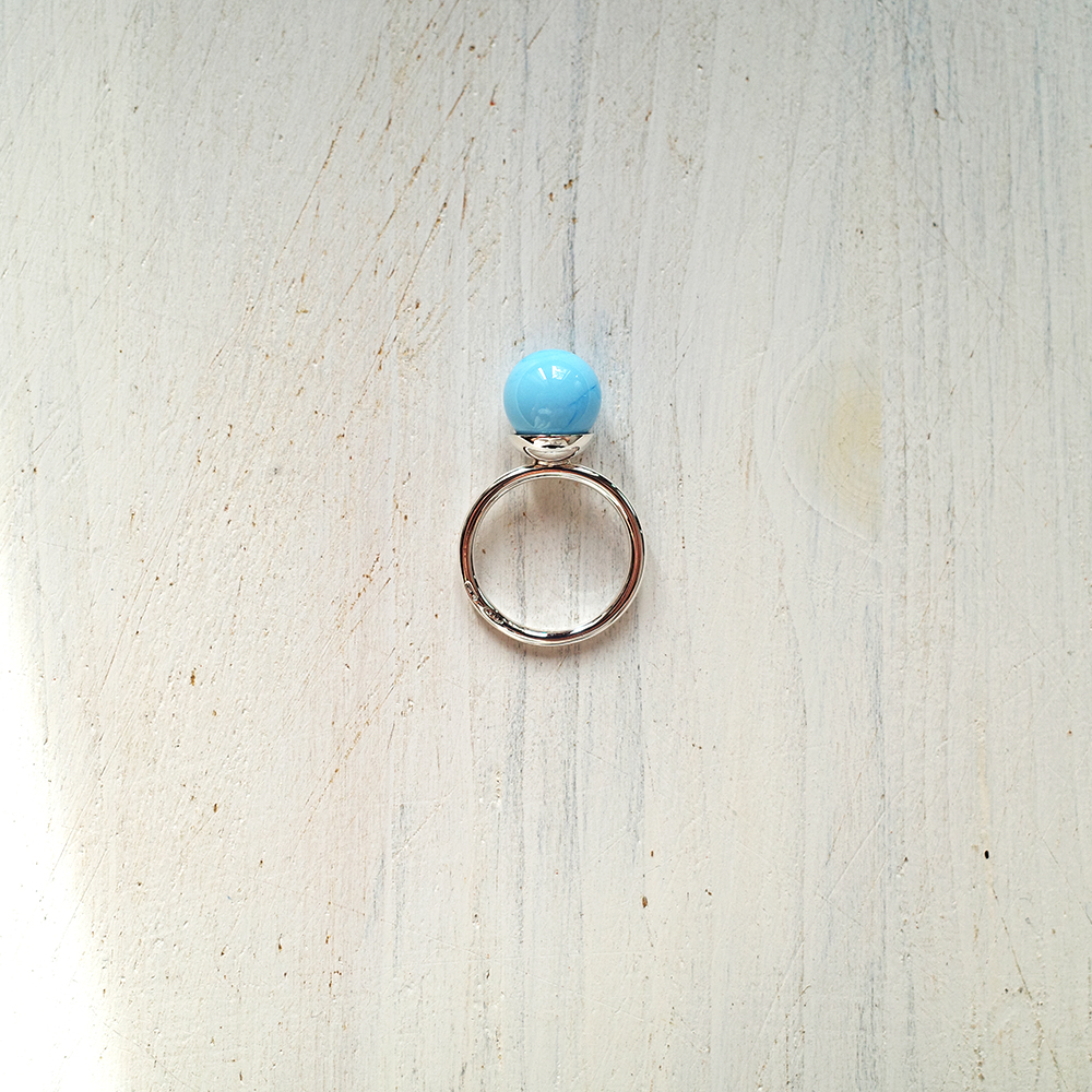 Anello Assolo Celeste Chiaro