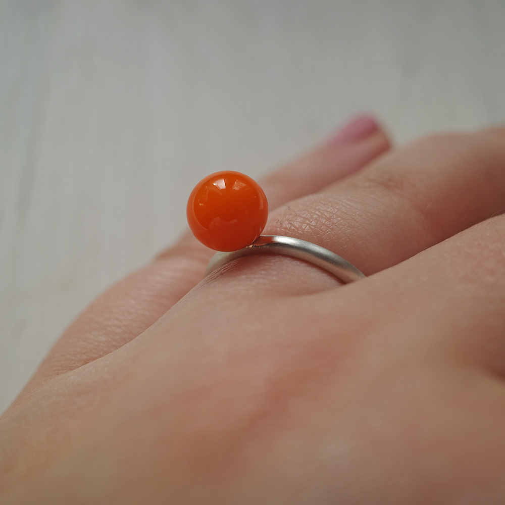 Anello Solitario Arancio - immagine 3