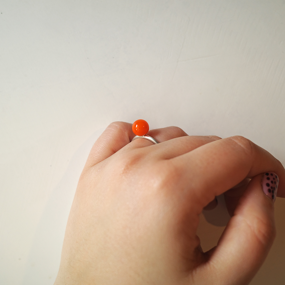 Anello Solitario Arancio - immagine 2