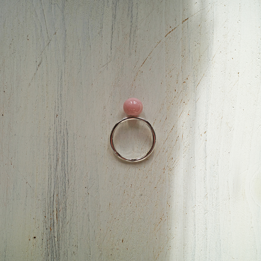 Anello Solitario Rosa Polvere