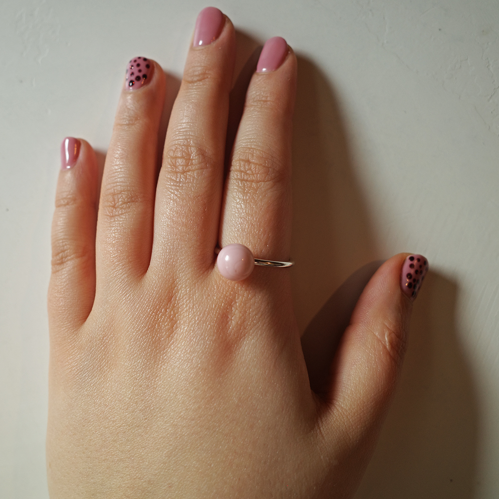 Anello Solitario Rosa Polvere - immagine 3