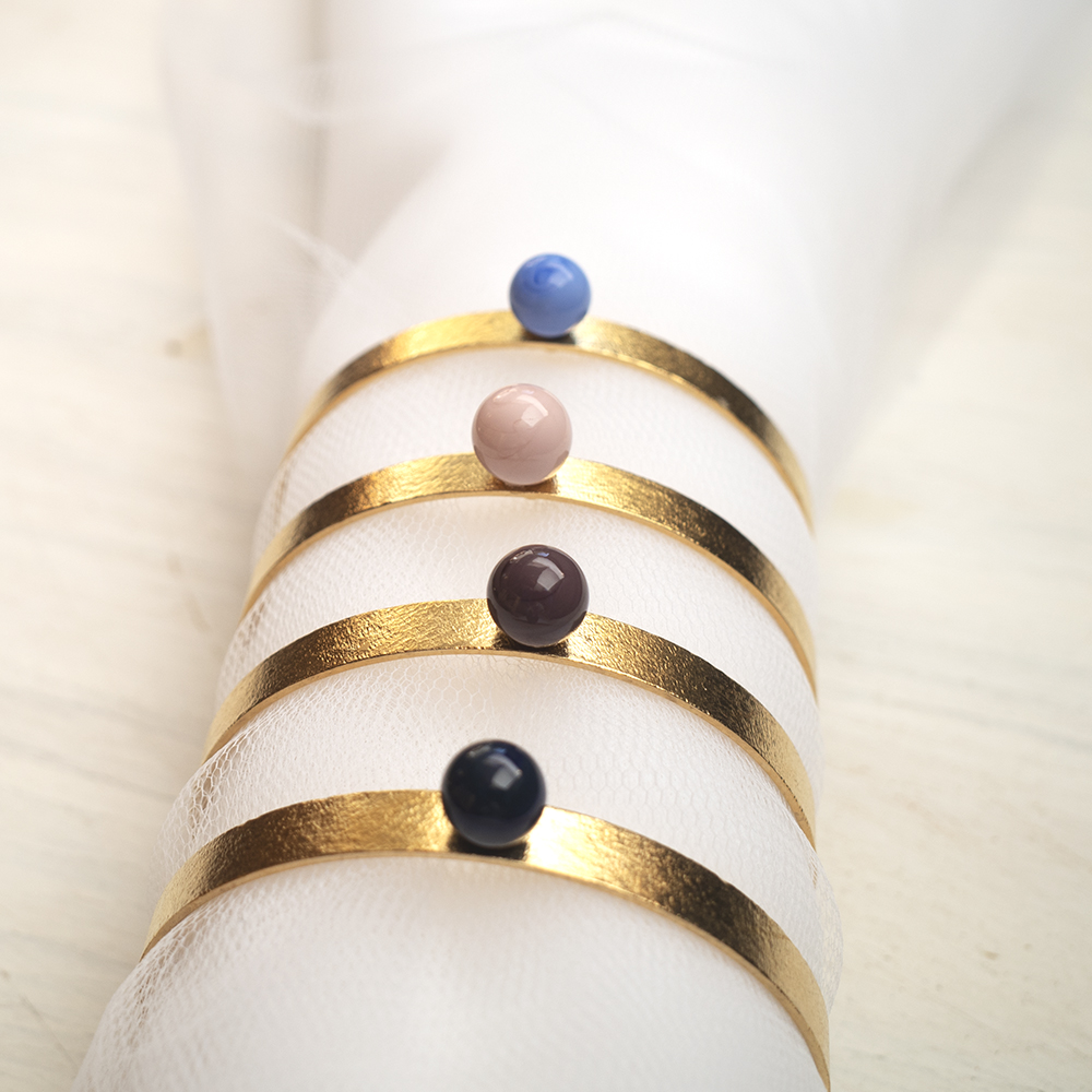 Bangles Solitario - Giallo oro con texture fresata - immagine 6