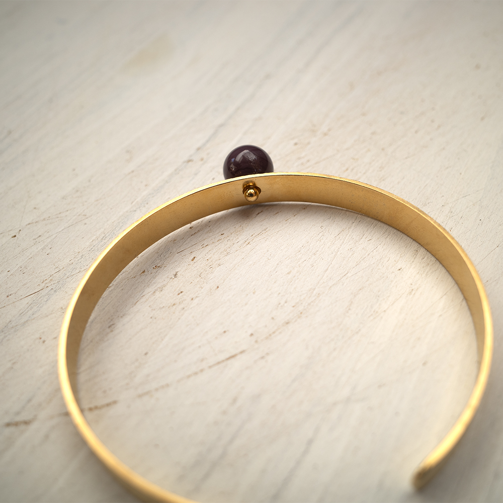 Bangles Solitario - Giallo oro con texture fresata - immagine 5