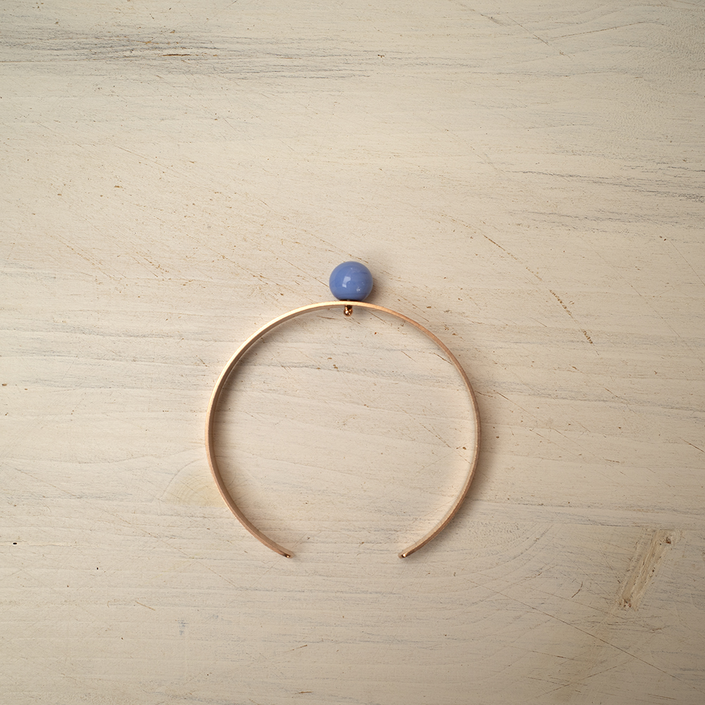 Bangles Solitario - Oro rosa con texture fresata