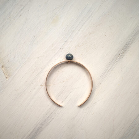 Bangles Solitario - Oro rosa con texture limata a righe