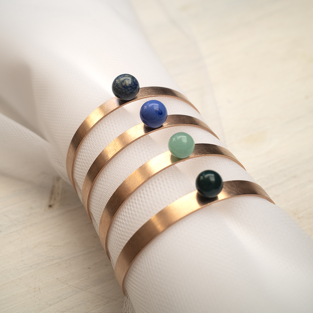 Bangles Solitario - Oro rosa con texture limata tonda - immagine 6