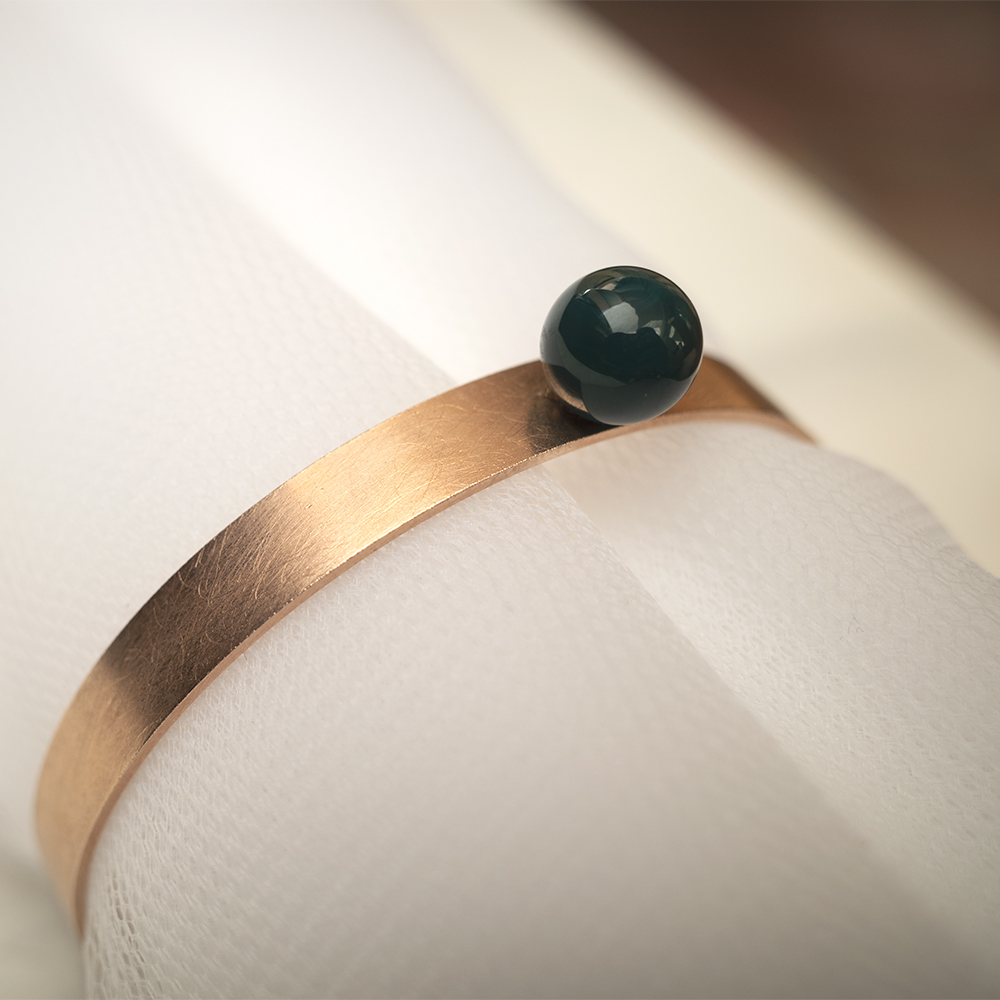 Bangles Solitario - Oro rosa con texture limata tonda - immagine 5