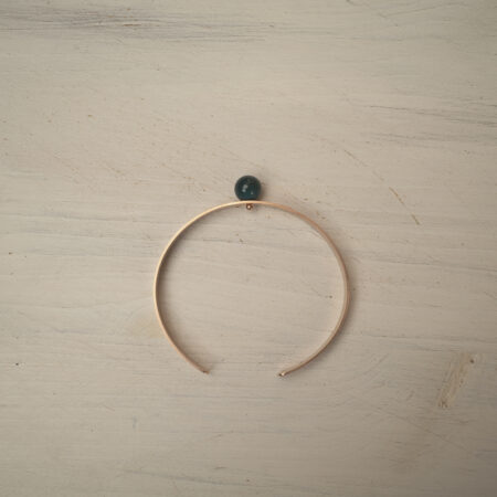 Bangles Solitario - Oro rosa con texture limata tonda